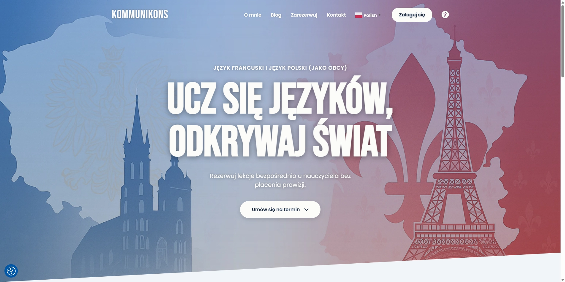 Strona www szkoły językowej